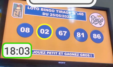 Résultats du loto BINGO tirage n° 48: Banker - KEY "02" validé