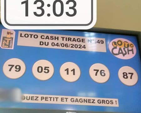 Résultats du loto Cash tirage 49