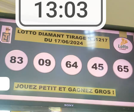 Résultats du loto Diamant tirage 1217