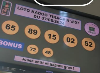Résultats du loto Kadoo tirage 807