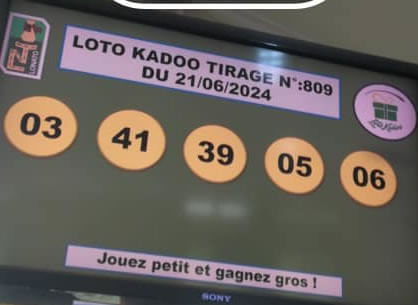Résultats du loto Kadoo tirage 809