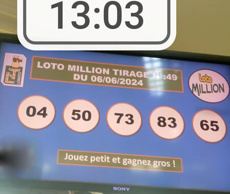 Résultats du loto Million tirage 49