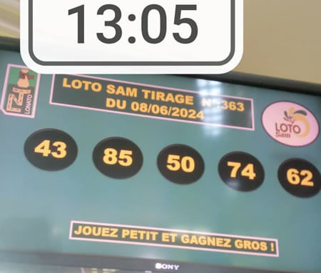 Résultats du loto SAM tirage 363