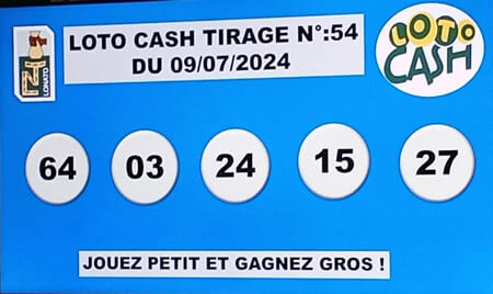 Résultats du loto Cash tirage 54