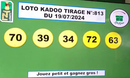 Résultats du loto Kadoo tirage 813