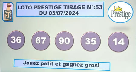 Résultats du loto PRESTIGE tirage 53