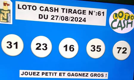 Résultats du loto Cash tirage 61