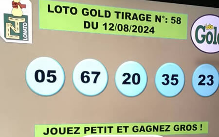 Résultats Loto Gold tirage 58