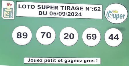 Résultats du loto Super tirage 62