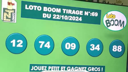 Résultats du loto BOOM tirage 69