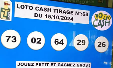 Résultats du loto Cash tirage 68
