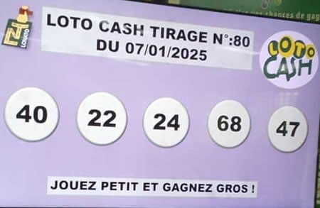 Résultats du loto Cash tirage 80