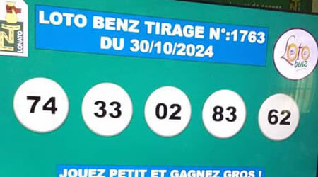 Résultats du loto Benz tirage 1763