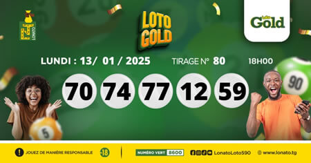 Résultats Loto Gold tirage 80